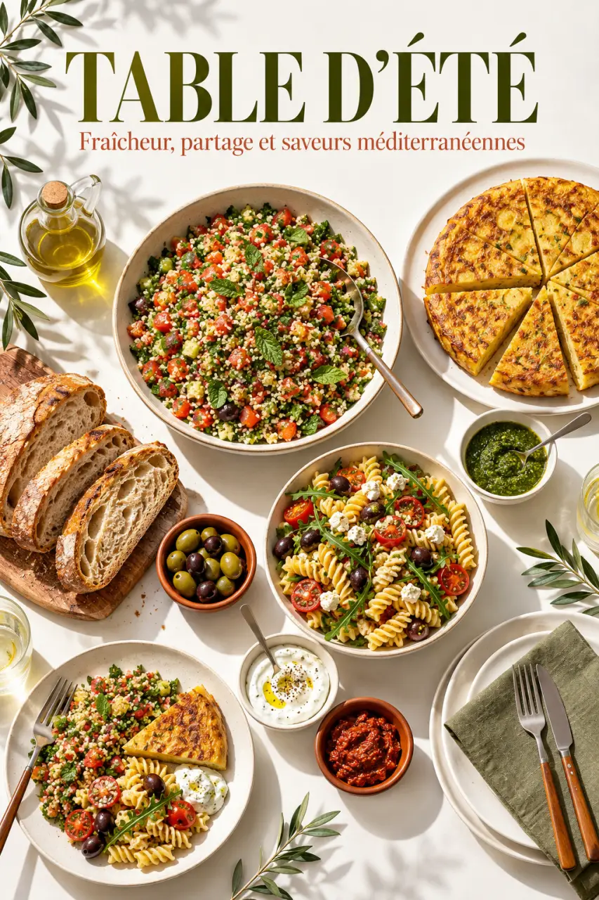 Plats conviviaux et estivaux à partager autour d'une grande table