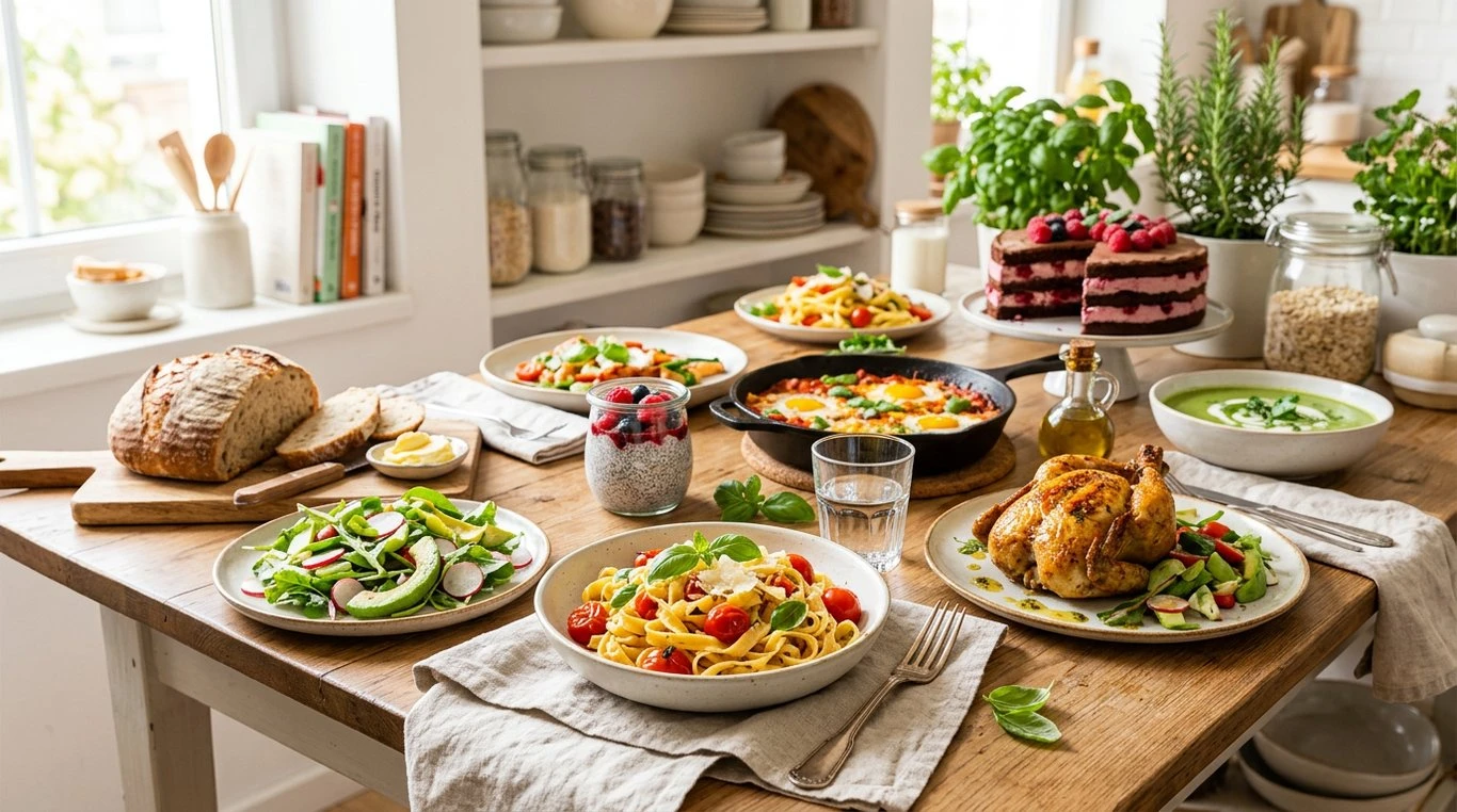 Assortiment coloré de plats du monde