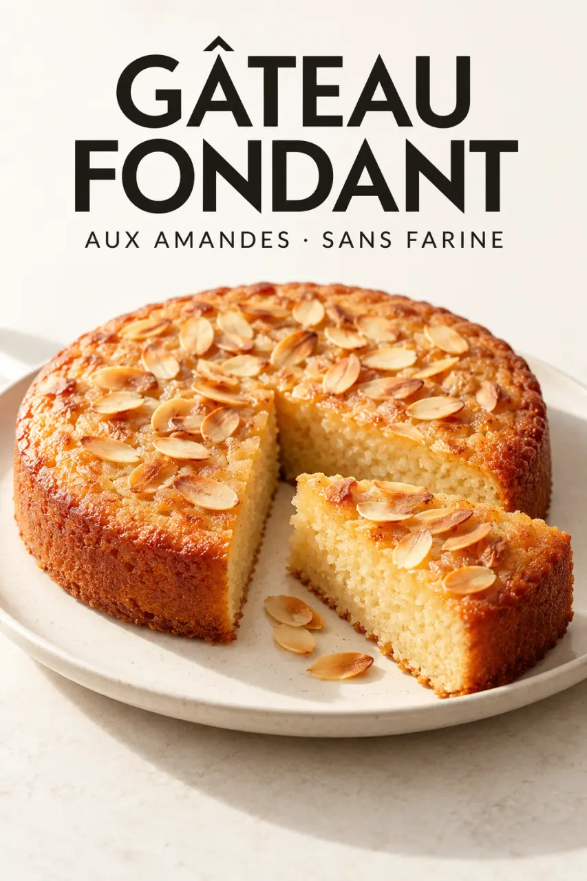 Gâteaux amande en poudre, gâteau fondant aux amandes servi en part