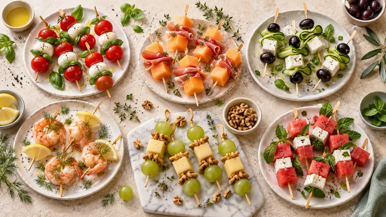 Brochette froide pour l’apéritif : 6 associations qui restent belles jusqu’au service