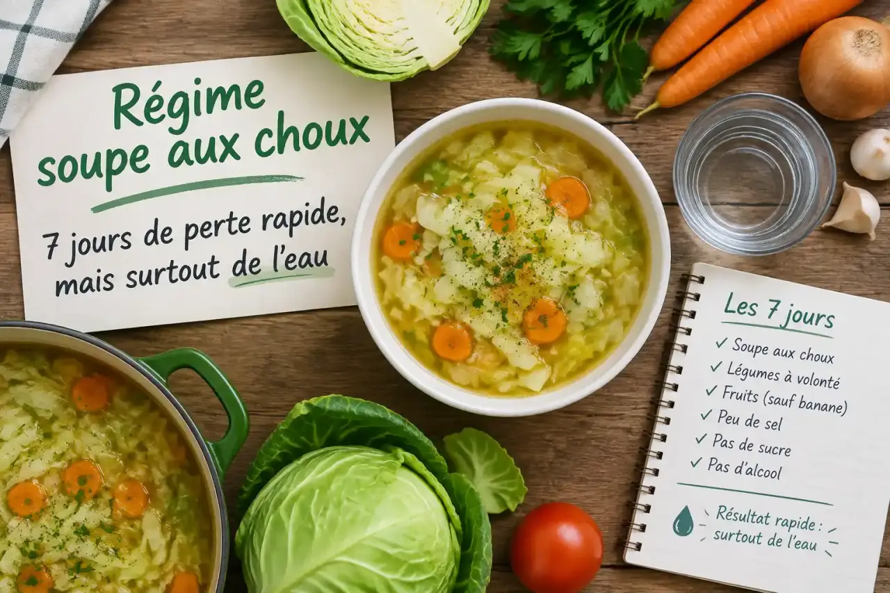 Régime soupe aux choux : 7 jours de perte rapide, mais surtout de l’eau