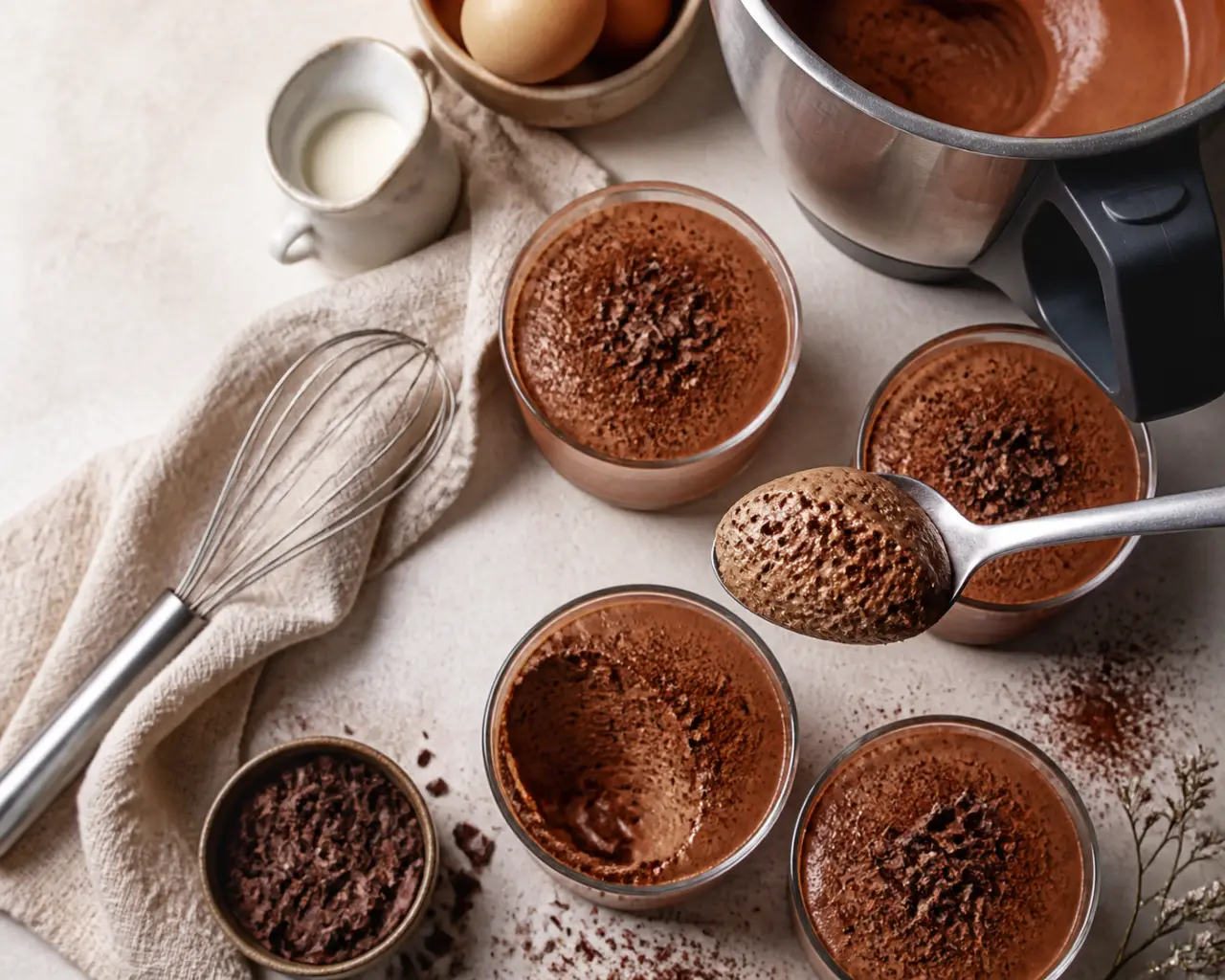 Mousse au chocolat Thermomix : 8 h de repos pour une texture dense et aérienne
