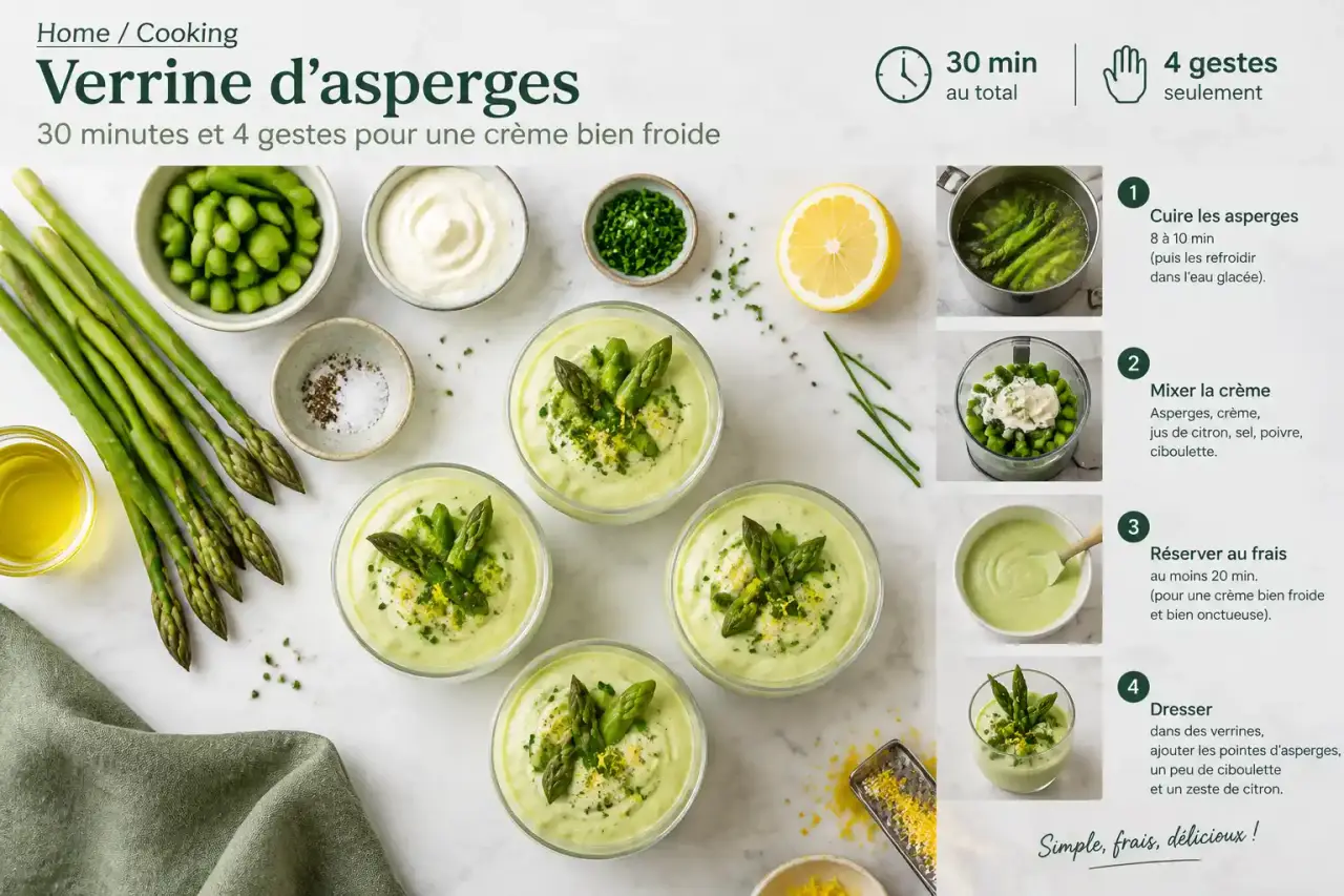 Verrine d’asperges : 30 minutes et 4 gestes pour une crème bien froide