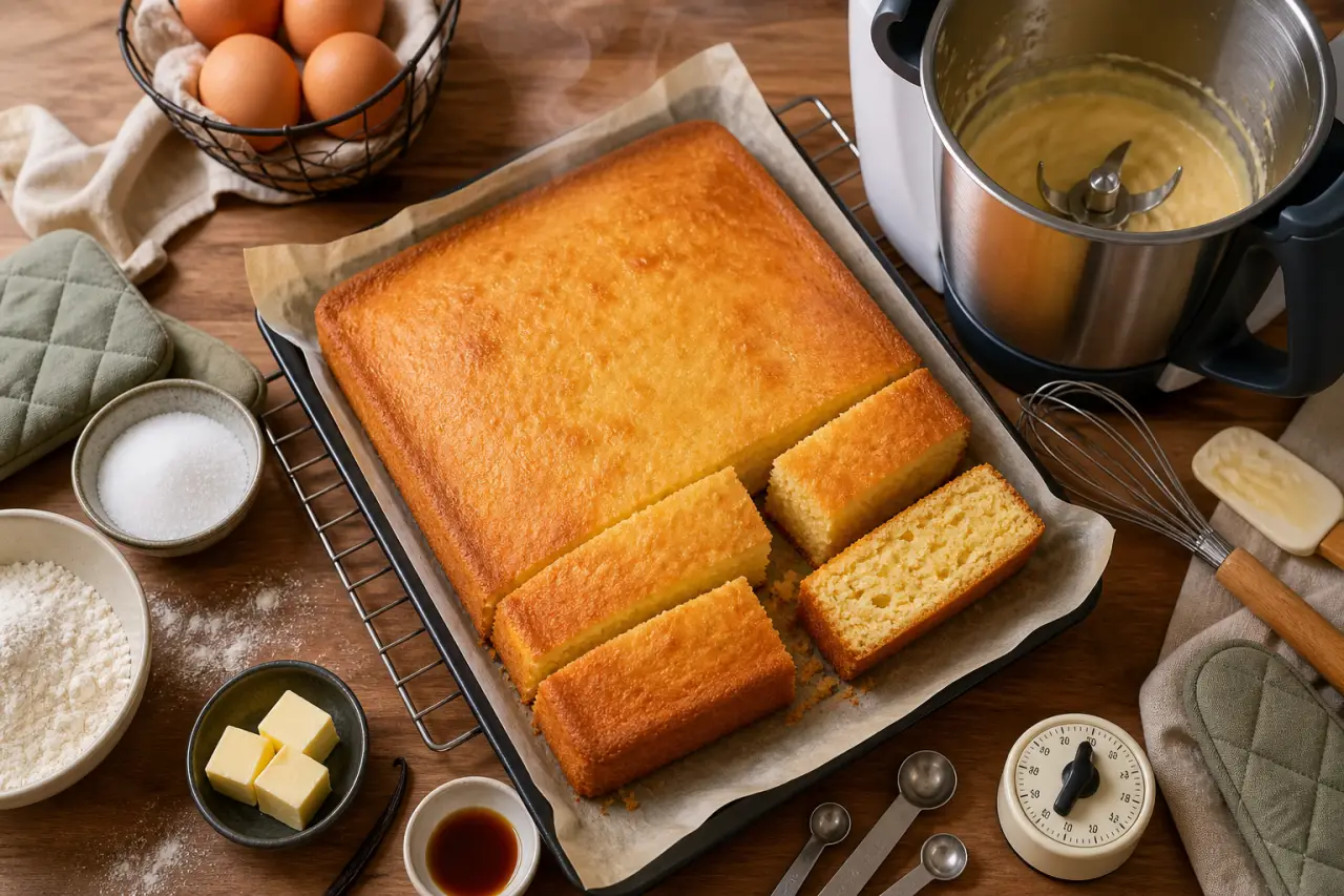 3 minutes au Thermomix, 180°C au four : le gâteau express moelleux sans stress