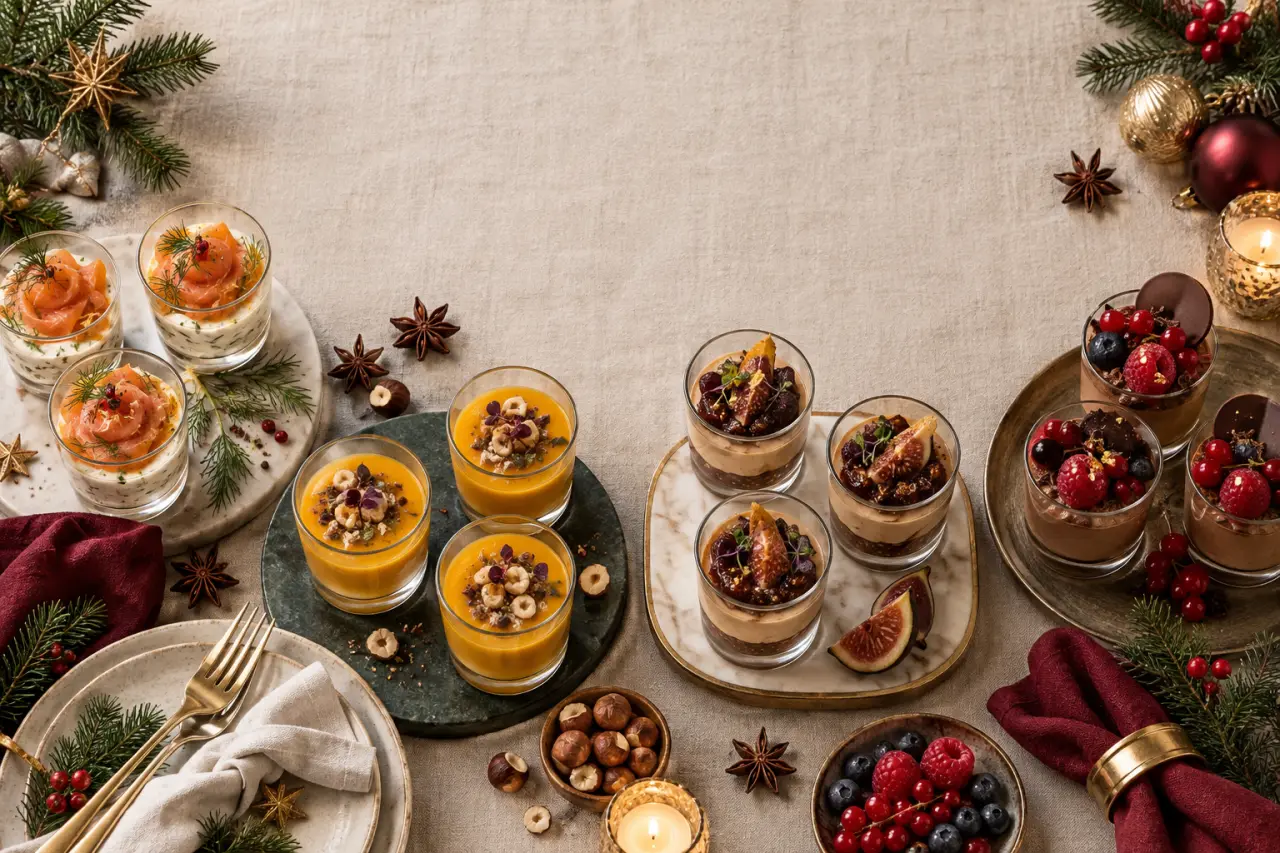 Verrines de Noël à préparer la veille : le menu complet sans courir le 25 au matin