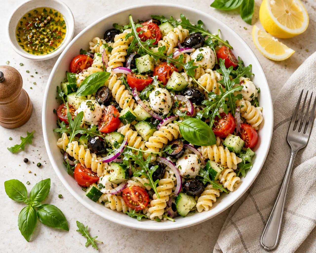 Recette de pâtes froides : une salade qui reste ferme, fraîche et bien assaisonnée