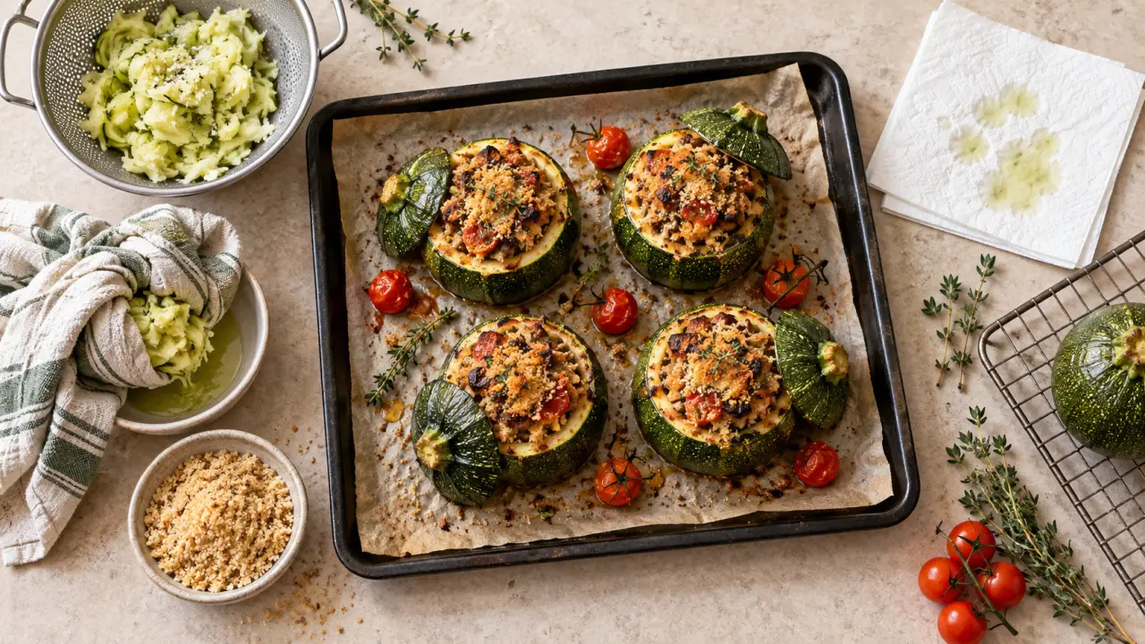 Courgettes rondes farcies au four : 180 °C et 5 gestes pour limiter l’eau