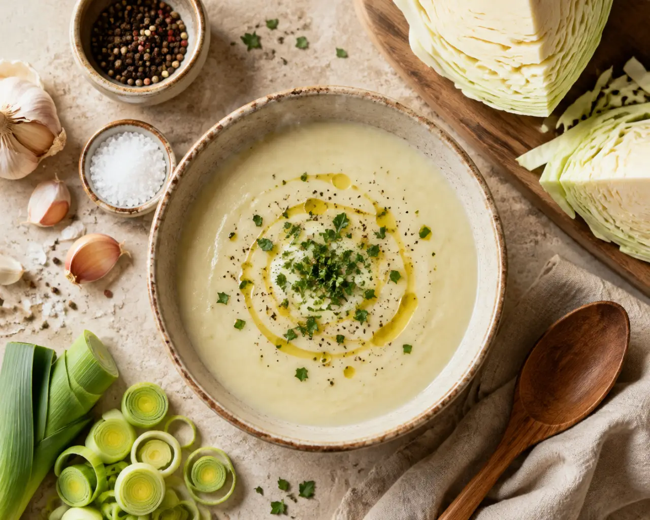 Soupe au chou blanc : 30 minutes à feu doux pour une texture lisse