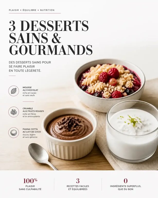 Exemples de desserts sans sucre ajouté sains et gourmands