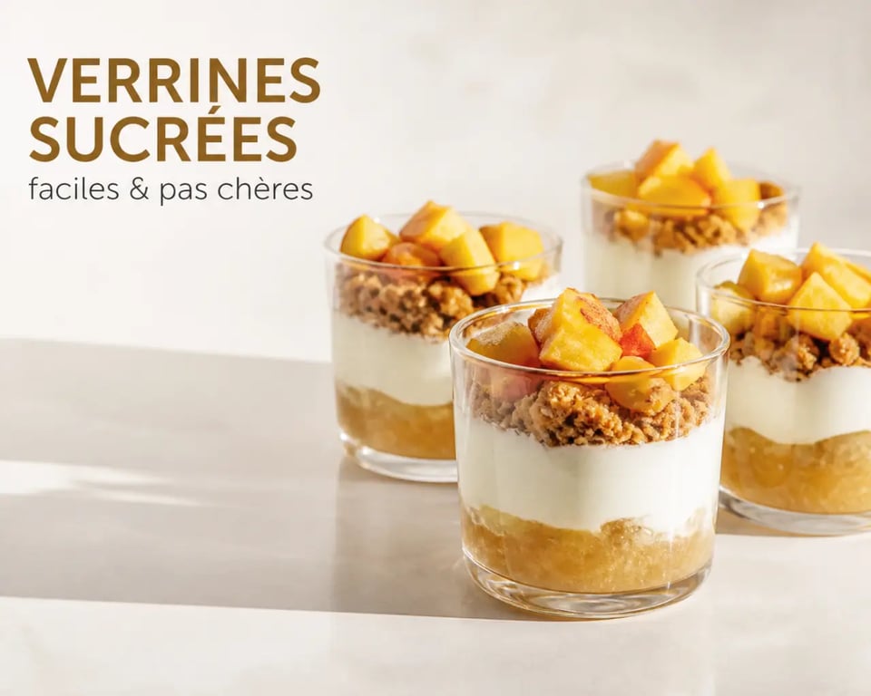 Verrine facile et pas cher sucrée au yaourt, spéculoos et compote de pommes